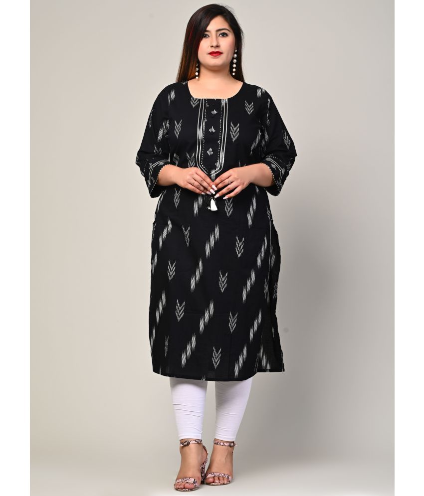     			Swasti - Black Cotton Women's Straight Kurti ( Pack of 1 )