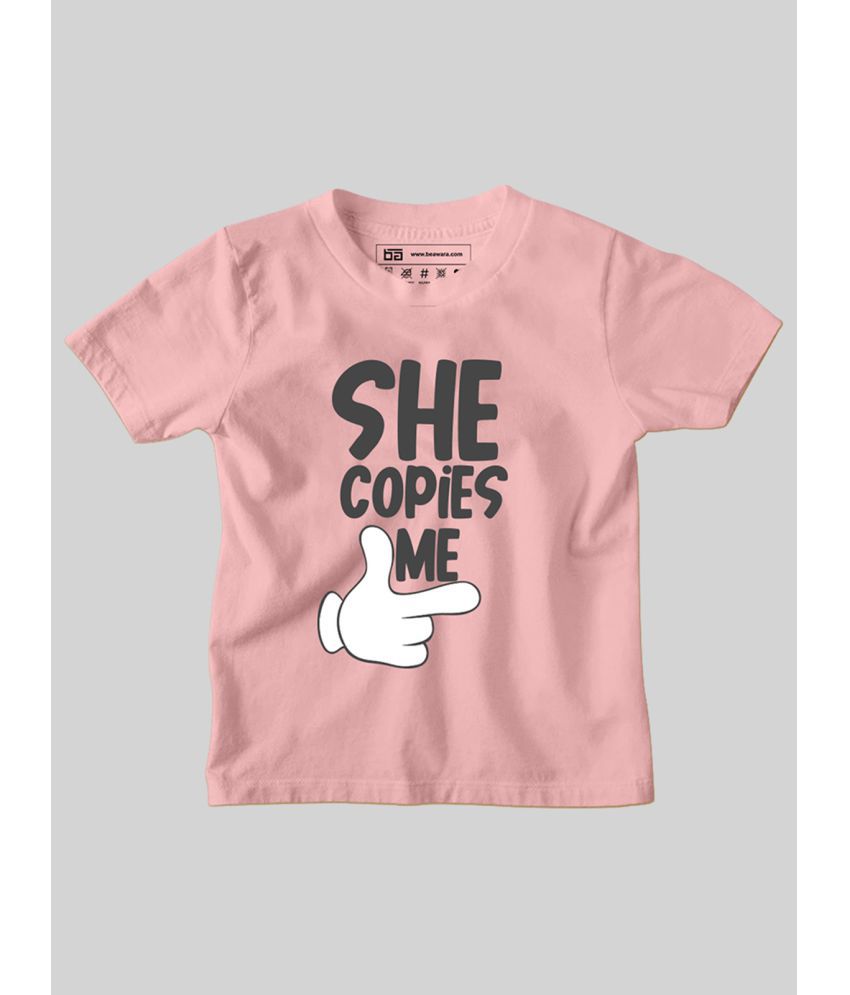 Be Awara - Baby Pink Cotton Boy's T-Shirt ( Pack of 1 )