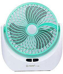Rechargeable 1.88 Watts High Speed Table Fan, LED Light for Home, Office Desk, Kitchen (Multicolour)