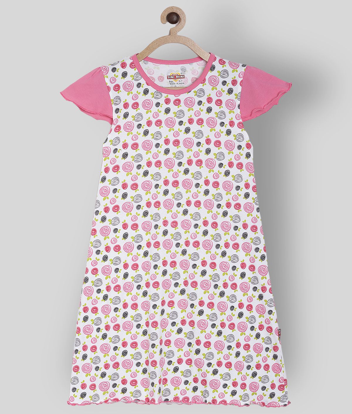     			Sinimini - Light Pink Cotton Girl's A-line Dress ( Pack of 1 )