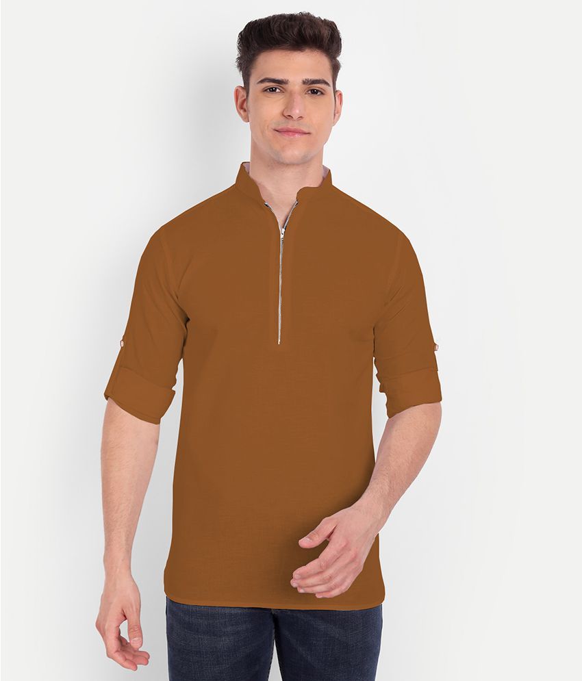     			Vida Loca - Brown Linen Slim Fit Men's Casual Shirt ( Pack of 1 )