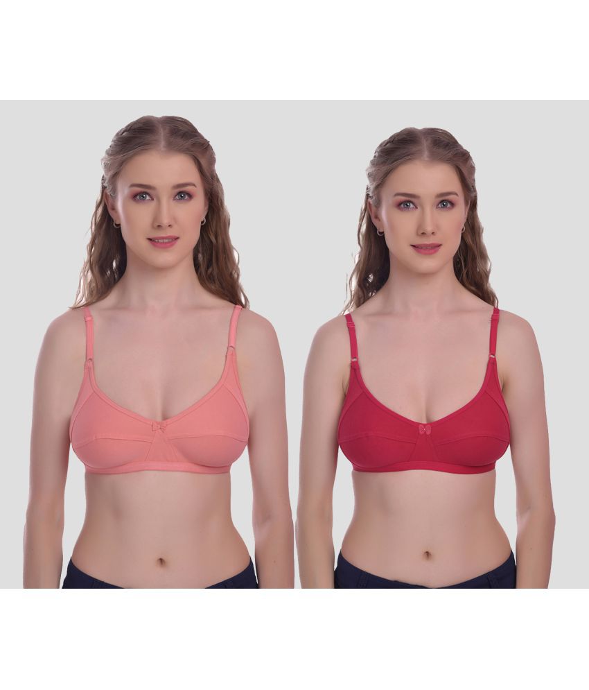     			Elina - Coral Cotton Non Padded Women's T-Shirt Bra ( Pack of 2 )