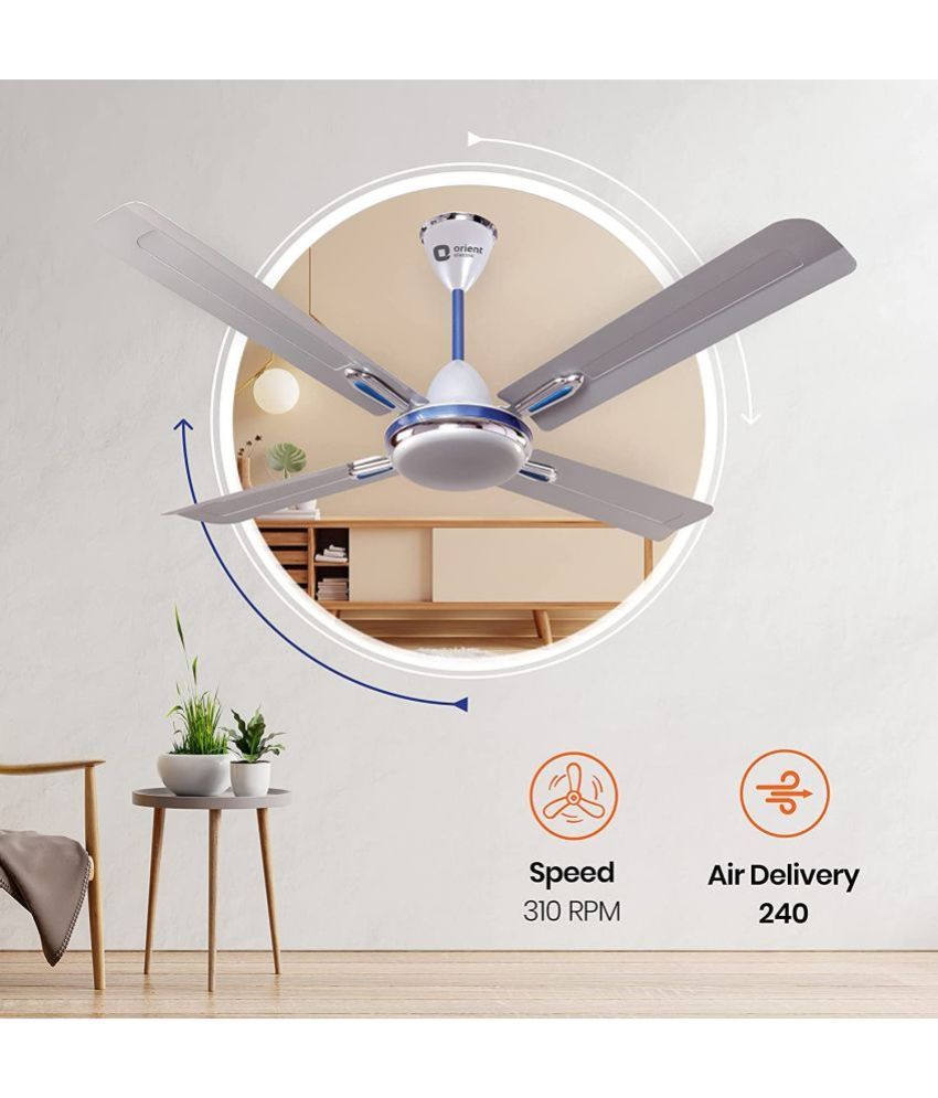 ORIENT ELECTRIC 1200 Quadro Ornamental Ceiling Fan Silver Price in