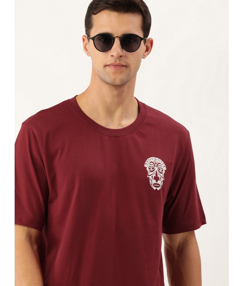     			Dillinger - Maroon Cotton Oversized Fit Men's T-Shirt ( Pack of 1 )