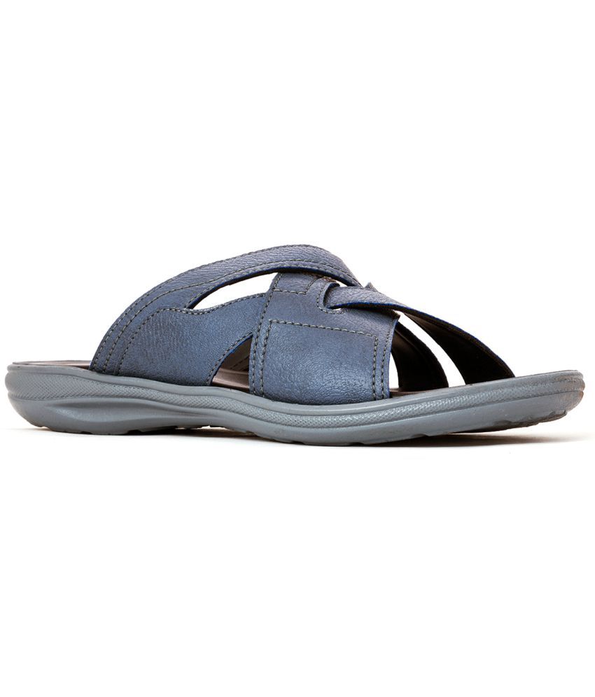     			KHADIM - Grey Men's Leather Slipper