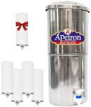 APEIRON STAINLESS STEEL WATER FILTER WITH  4 NEW CANDLE 30 litres Gravity Water Purifier