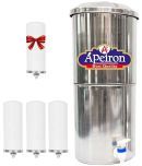 APEIRON STAINLESS STEEL WATER FILTER WITH 3 NEW CANDLES 27 litres Gravity Water Purifier