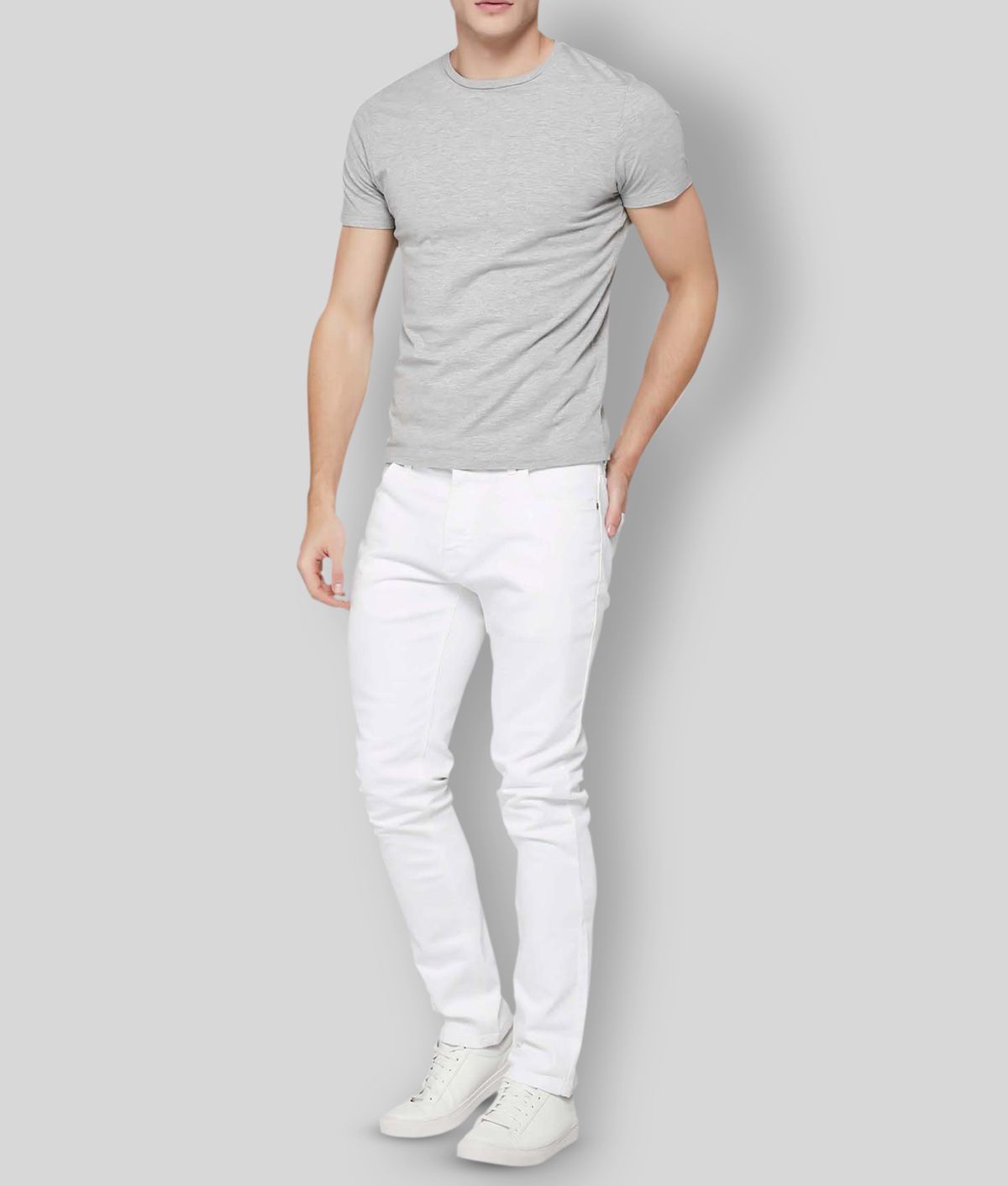     			Calcium - White Cotton Blend Slim Fit Men's Jeans ( Pack of 1 )