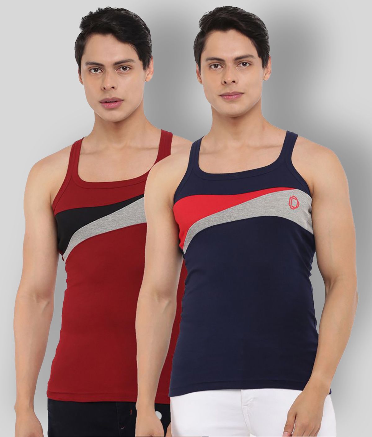     			Pack of 2 Dollar Bigboss Assorted Colorblock Cotton Blend Men Vest