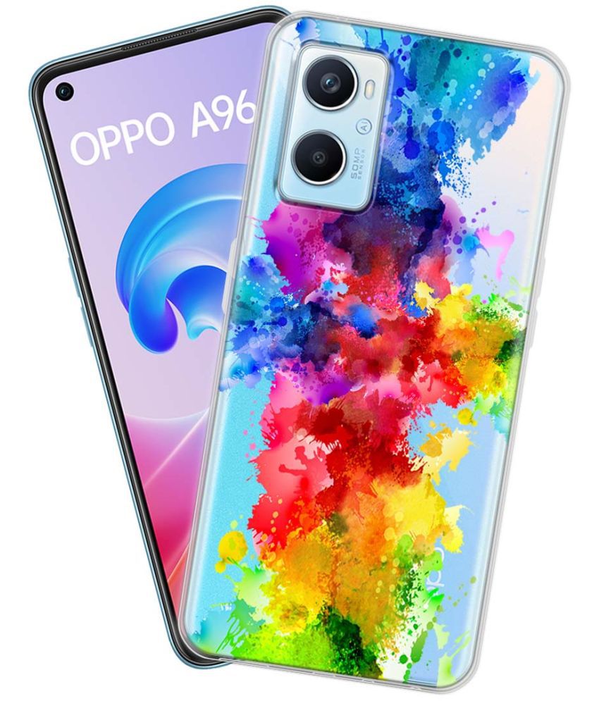     			NBOX - Multicolor Silicon Printed Back Cover Compatible For Oppo A96 ( Pack of 1 )