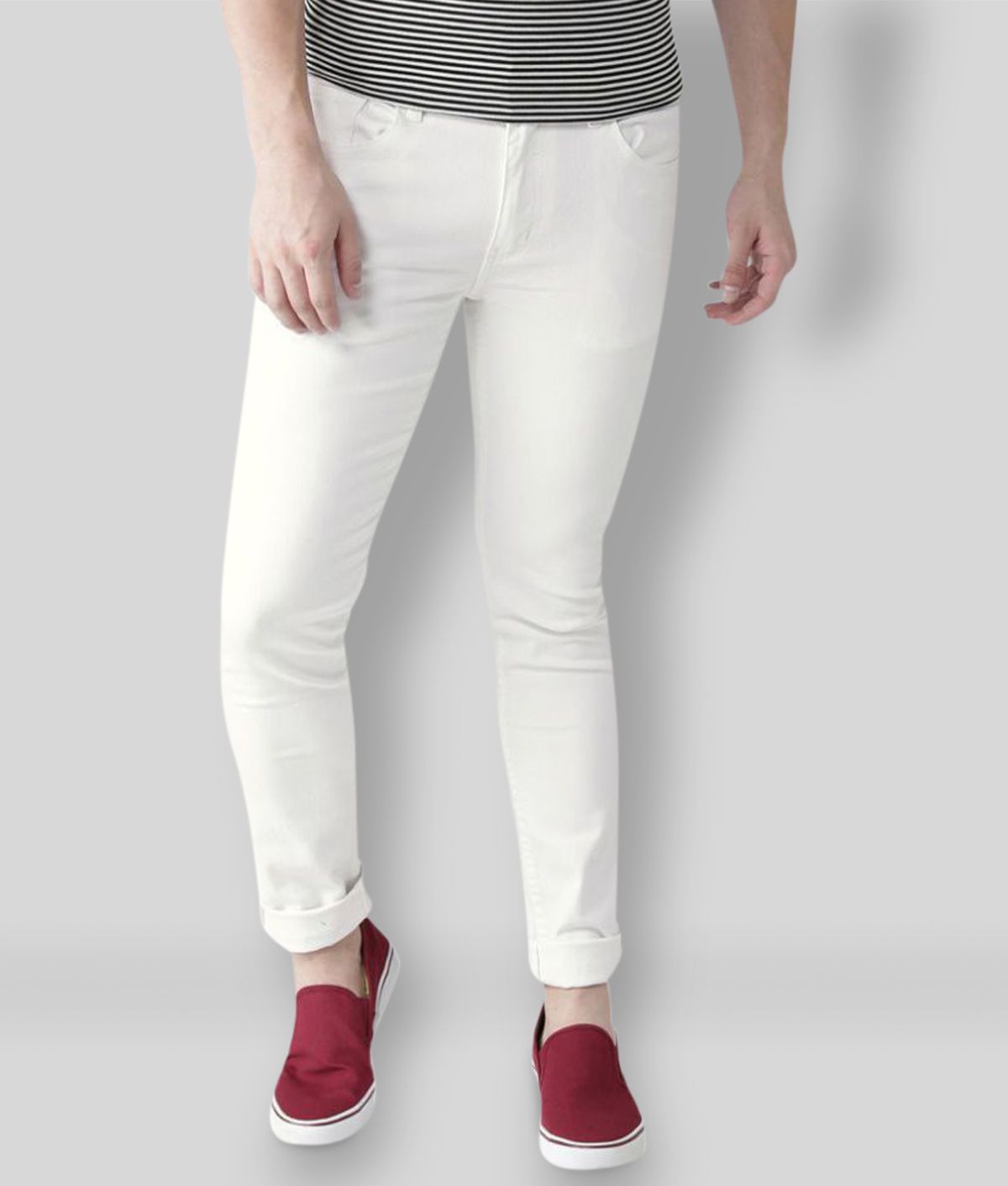     			HALOGEN - White Cotton Blend Skinny Fit Men's Jeans ( Pack of 1 )