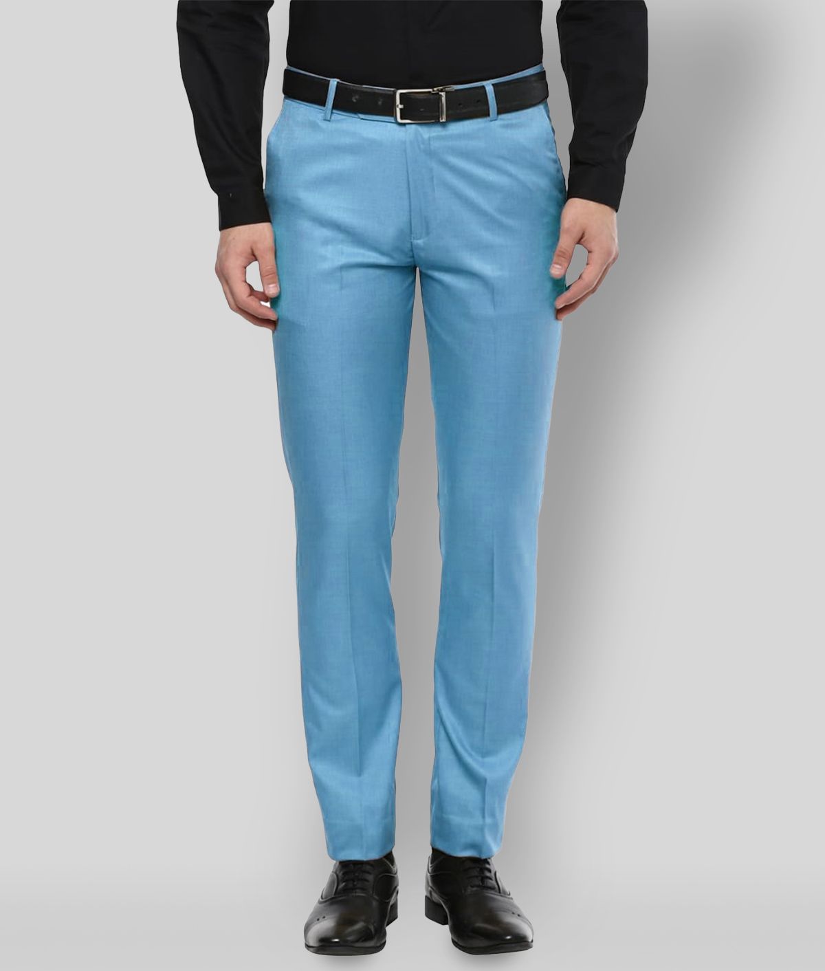     			Inspire Clothing Inspiration - Light Blue Polycotton Slim - Fit Men's Formal Pants ( Pack of 1 )