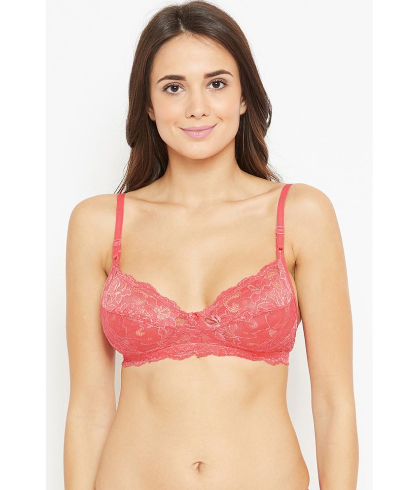     			N-Gal Nylon Non Padded Women's T-Shirt Bra ( Coral )