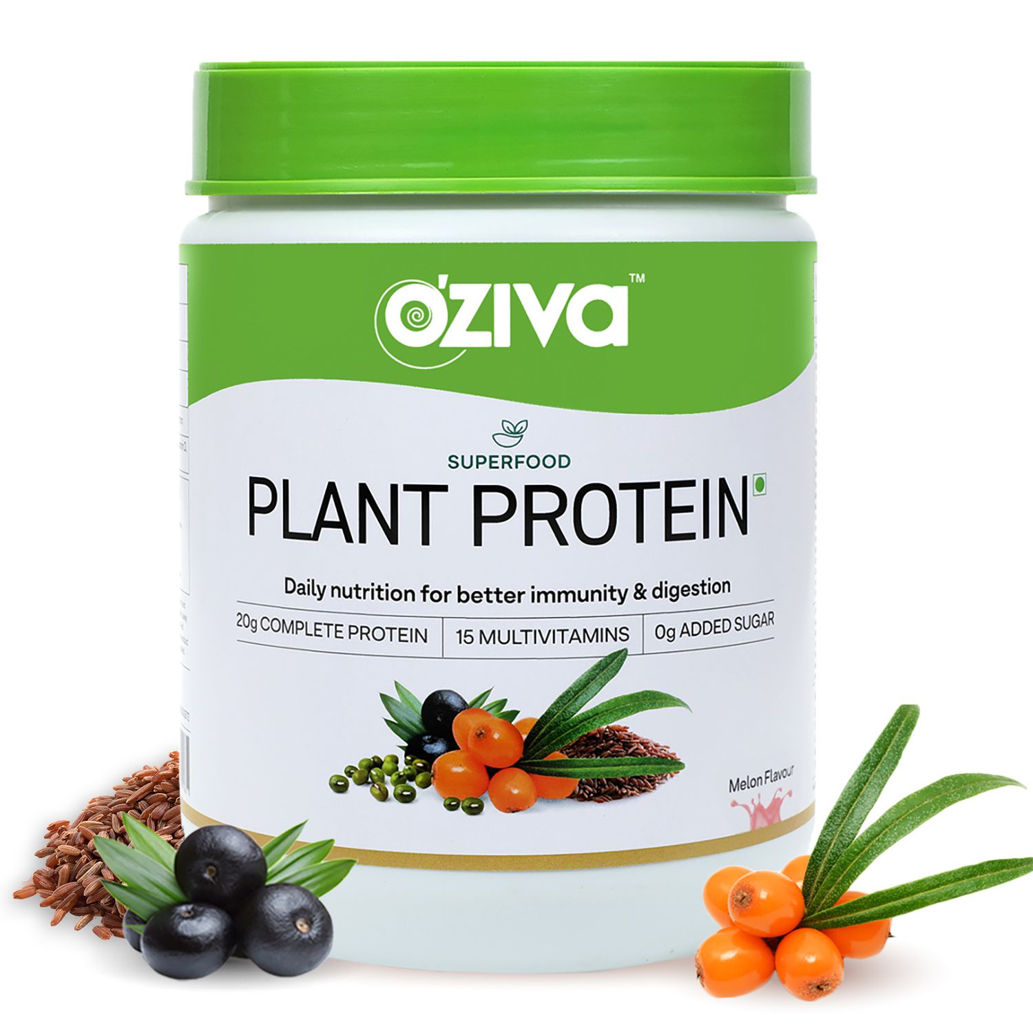     			OZiva Superfood Plant Protein Supplement | For Better Immunity & Energy | Melon (500g)