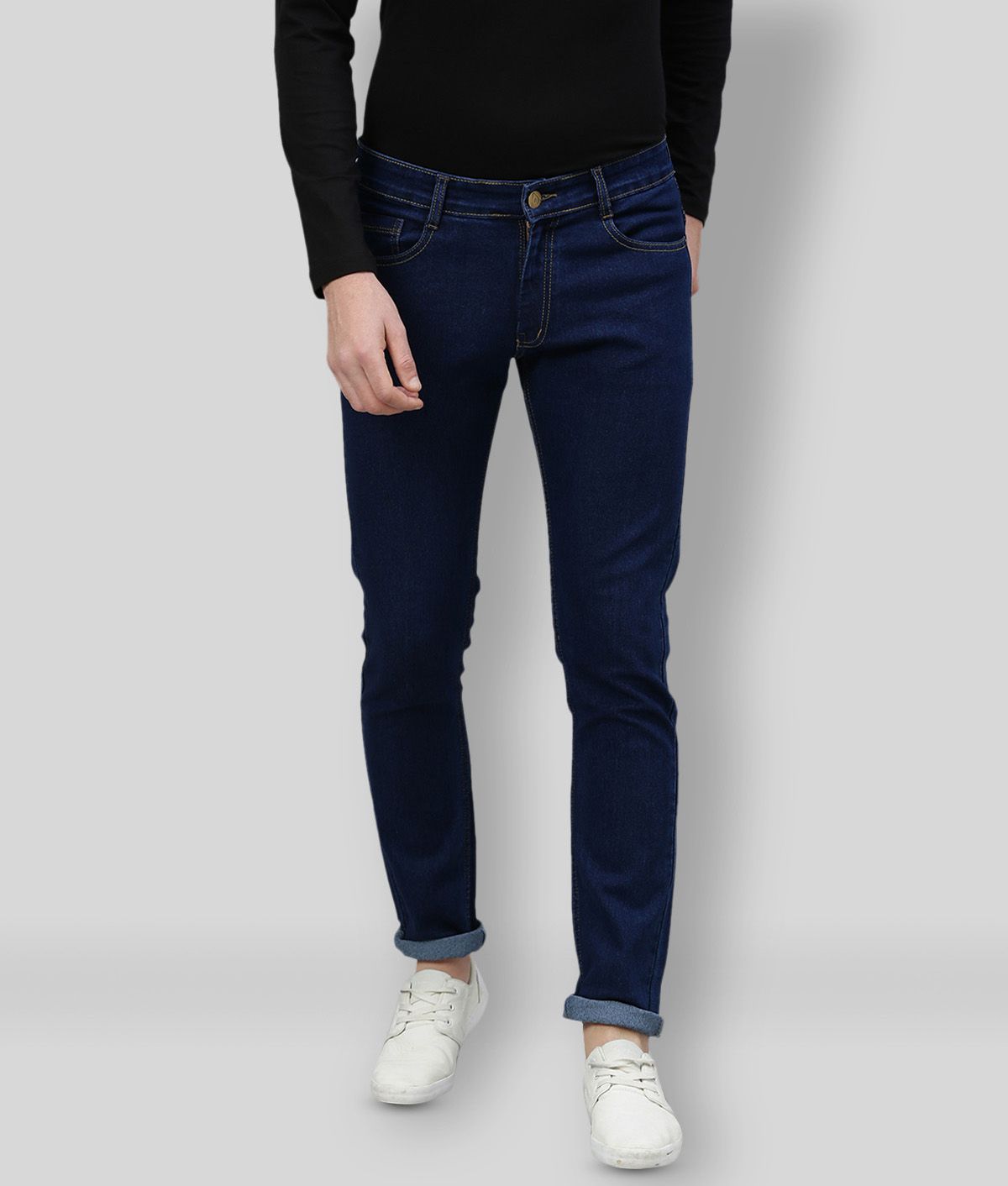 Urbano Fashion - Dark Blue 100% Cotton Slim Fit Men's Jeans ( Pack of 1 )