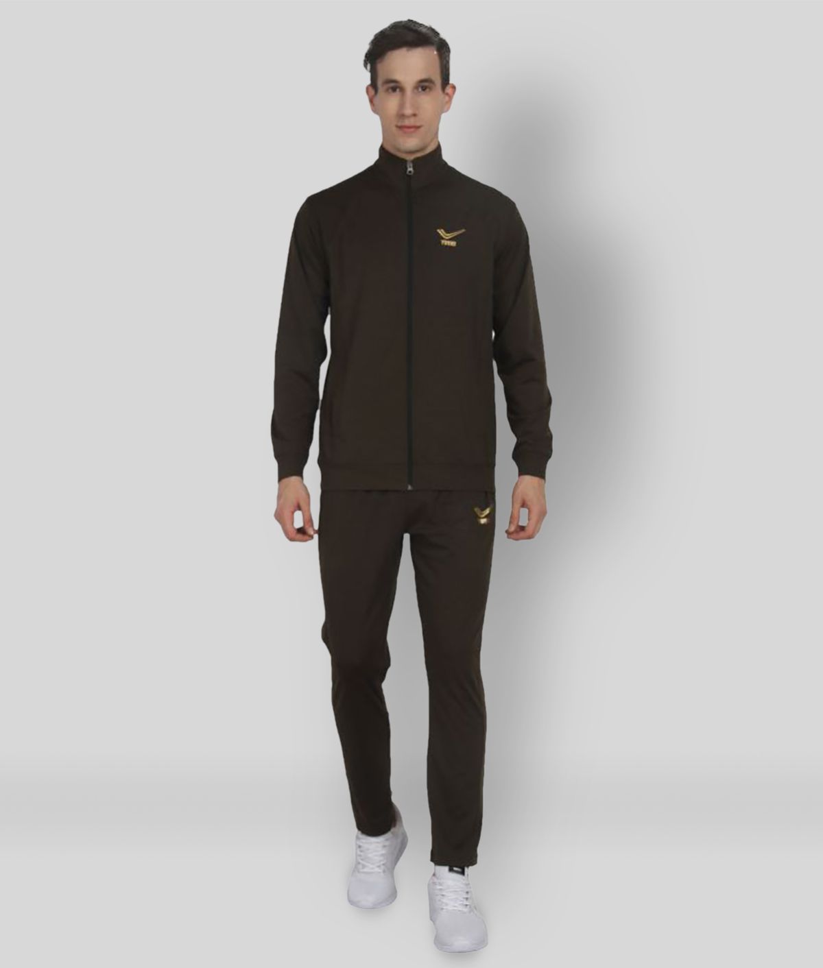     			YUUKI - Brown Polyester Regular Fit Solid Men's Sports Tracksuit ( Pack of 1 )