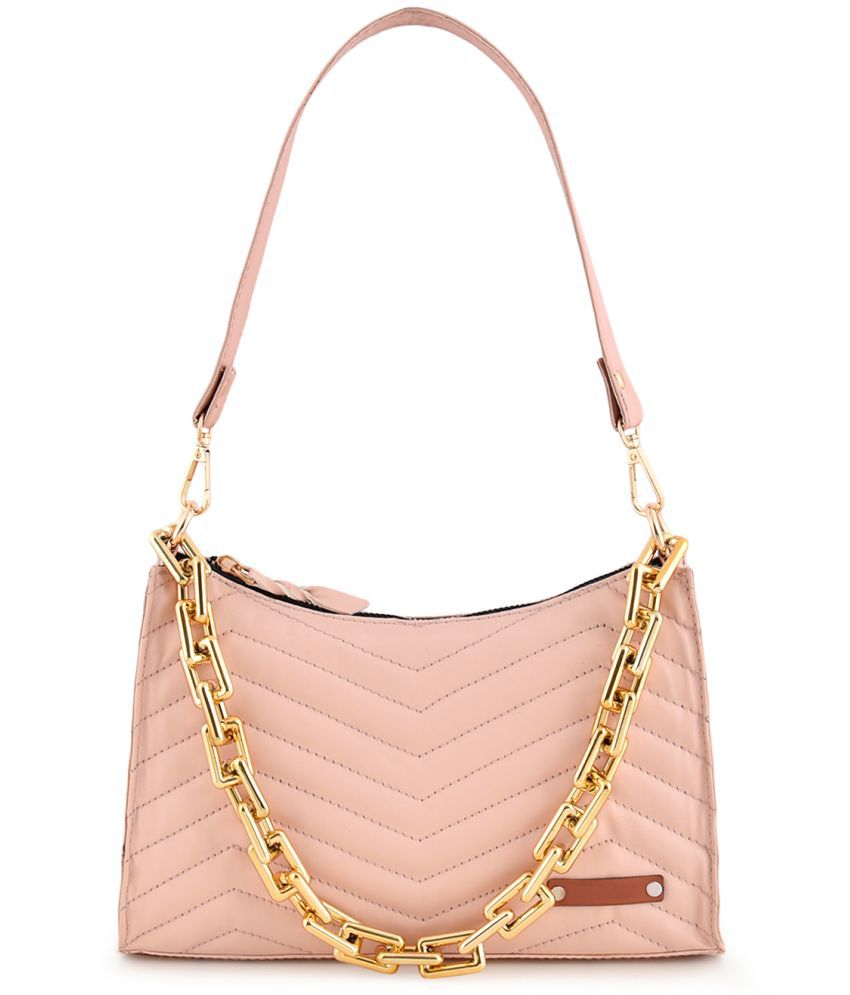     			Lychee Bags - Pink PU Shoulder Bag