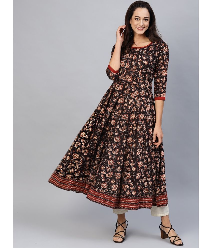     			Antaran - Brown Cotton Women's Anarkali Kurti ( Pack of 1 )