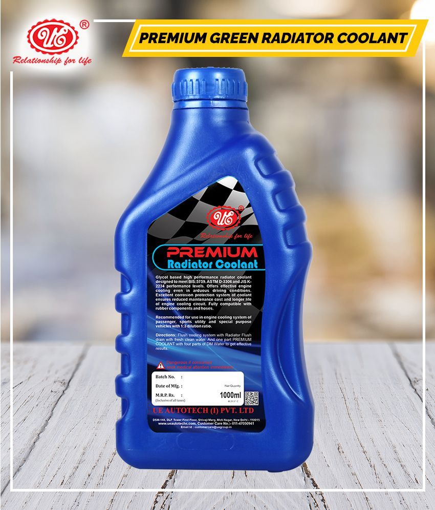 UE Premium Car Radiator Coolant Concentrate Green 1 L Mix Ratio 13