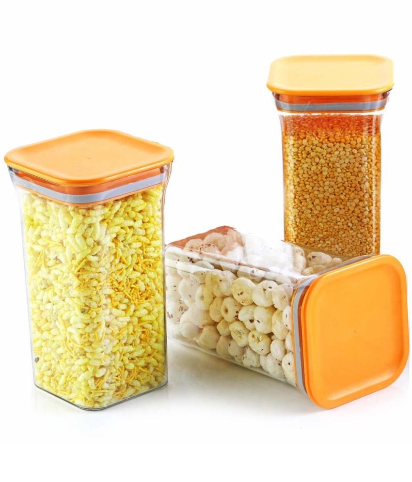     			Analog kitchenware - Orange Polyproplene Food Container ( Pack of 3 )