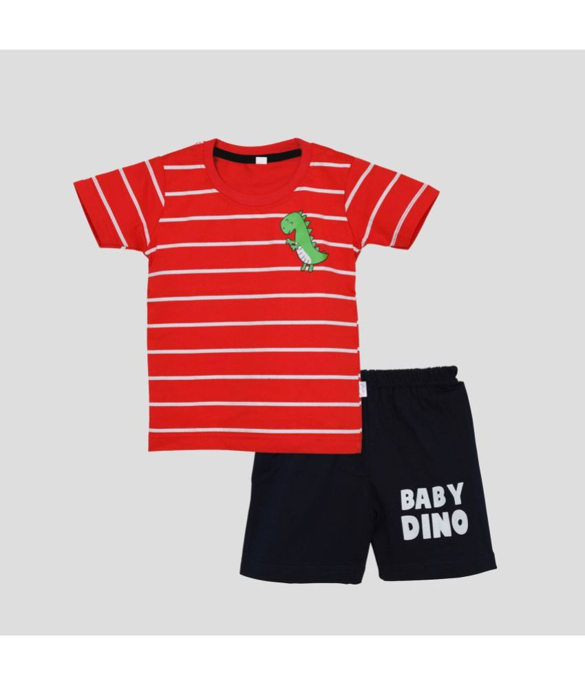     			CATCUB - Red Cotton T-Shirt & Shorts For Baby Boy ( Pack of 1 )