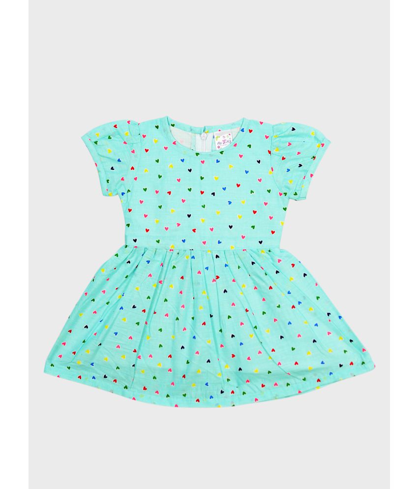     			Me N My CLOSET - Blue Cotton Baby Girl Frock ( Pack of 1 )