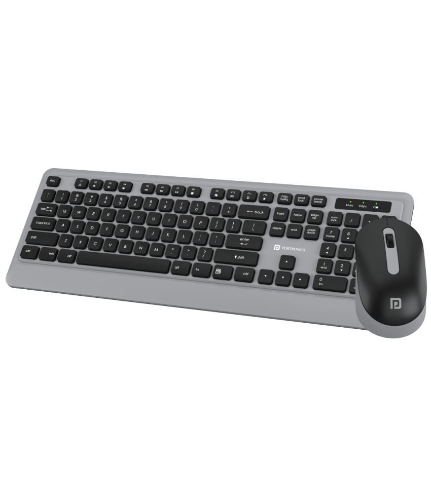     			Portronics Key 5 Combo:Wireless Keyboard & Mouse ,Grey (POR 1569)