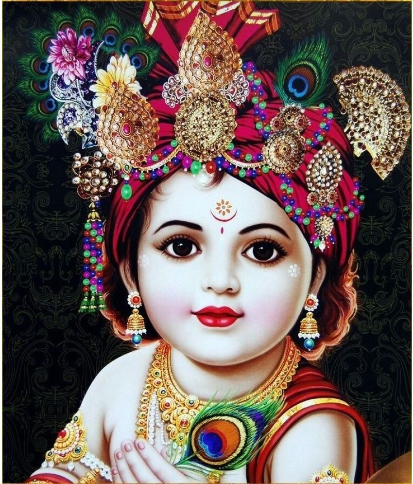     			Asmi Collection Little Baal Krishna Self Adhesive Wall Sticker ( 60 x 50 cms )