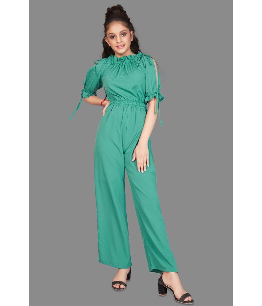     			Fashion Dream - Turquoise Crepe Girls Jumpsuit ( Pack of 1 )