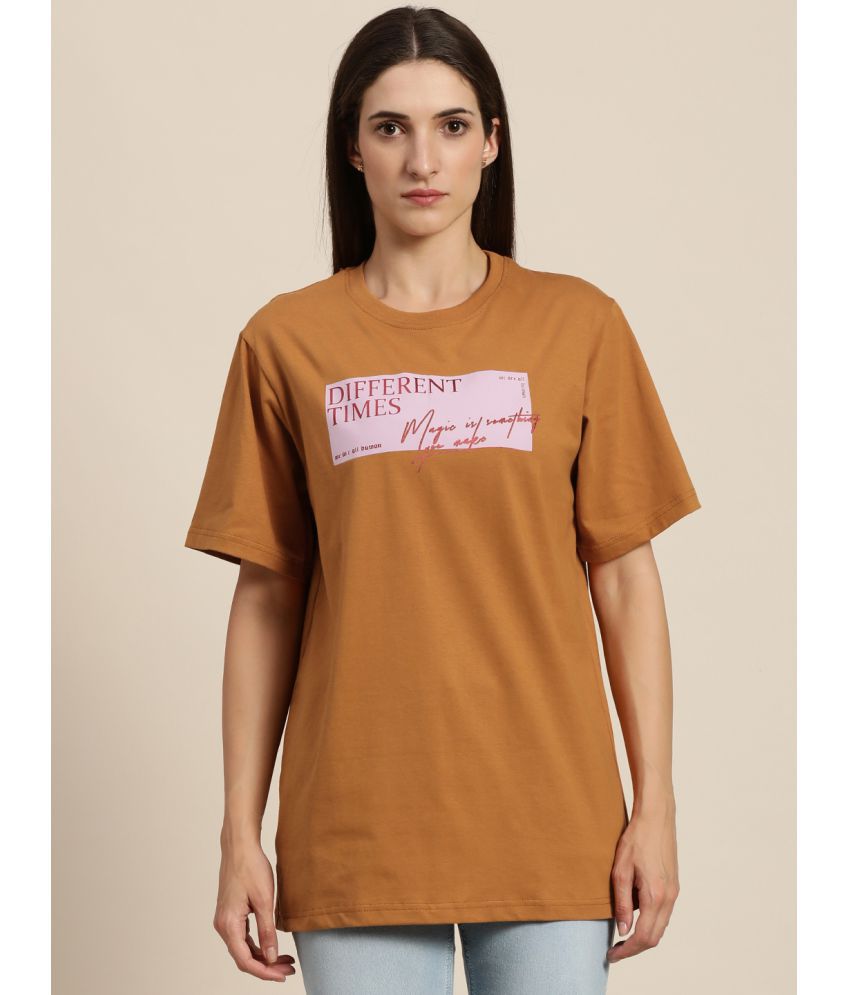 Dillinger - Brown Cotton Loose Fit Women's T-Shirt ( Pack of 1 )