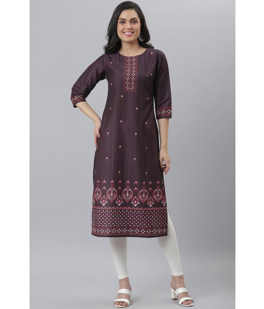 Fashion Dream - Brown Polyester Women's Straight Kurti ( Pack of 1 )