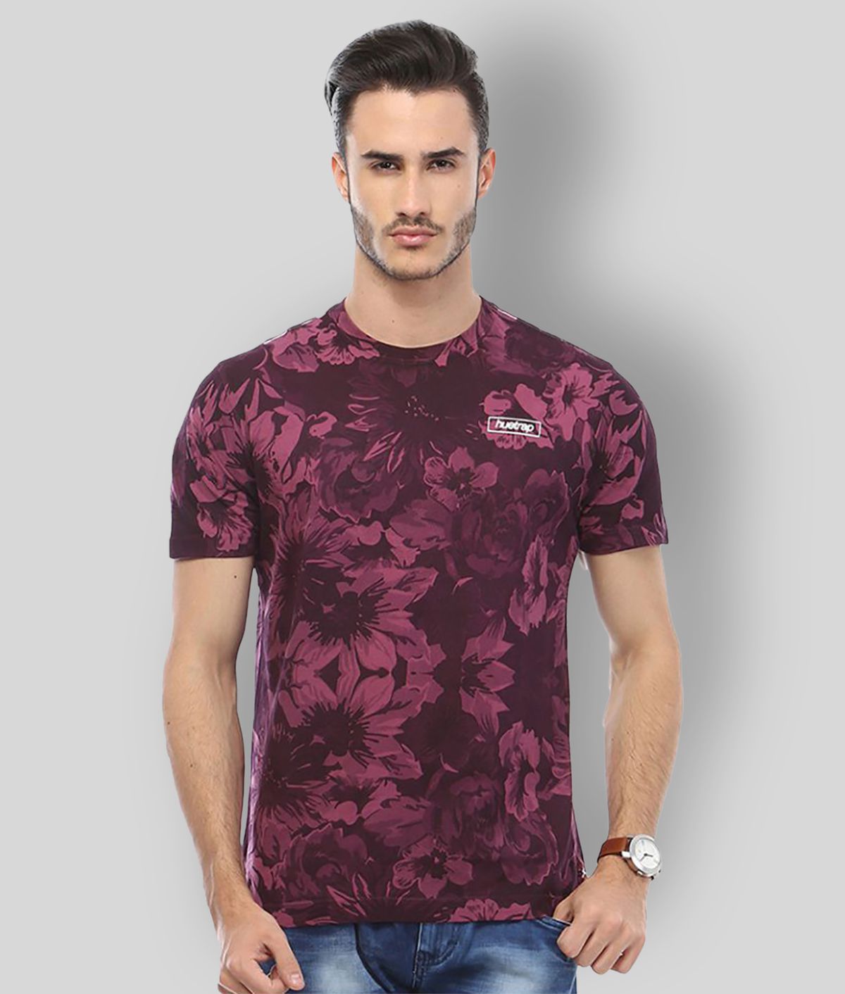     			Huetrap - Purple Cotton Regular Fit Men's T-Shirt ( Pack of 1 )