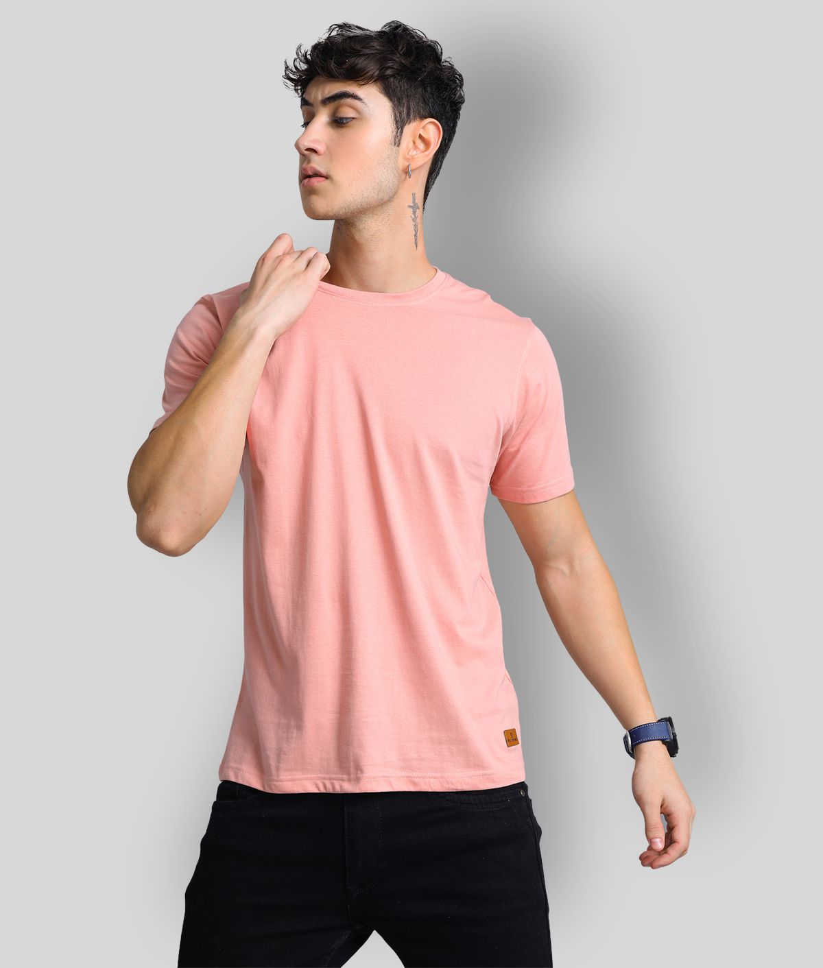     			Paul Street - Pink Cotton Blend Slim Fit Men's T-Shirt ( Pack of 1 )