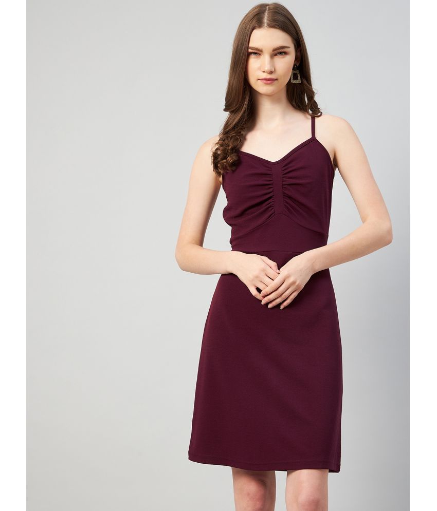     			Rare - Wine Polyester Blend Women's A- line Dress ( Pack of 1 )