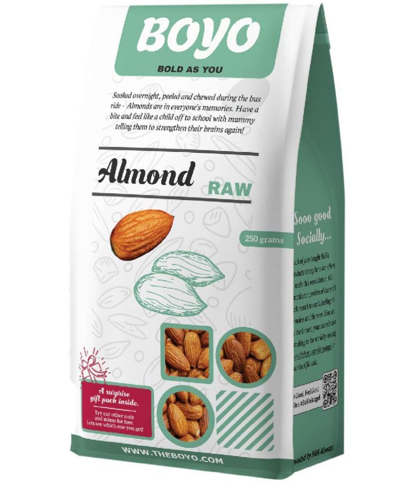     			BOYO 100% Natural California Almonds 250 gms - Badam, Vegan & Gluten-Free