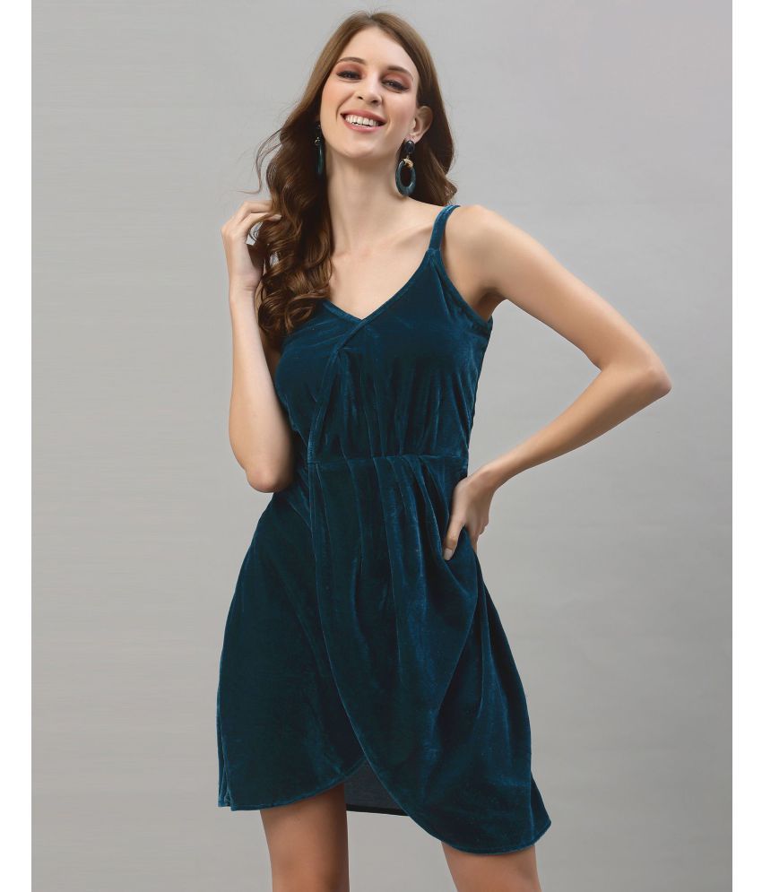     			Selvia - Blue Velvet Women's A- line Dress ( Pack of 1 )