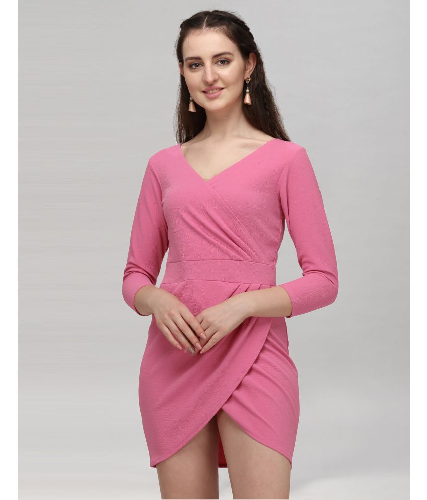     			Selvia - Pink Lycra Women's Wrap Dress ( Pack of 1 )