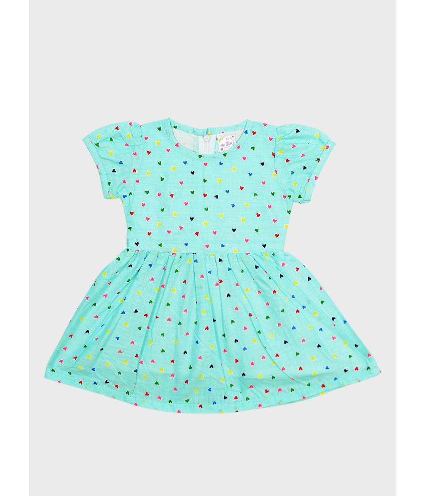     			Me N My CLOSET - Sky Blue Cotton Girls Frock ( Pack of 1 )