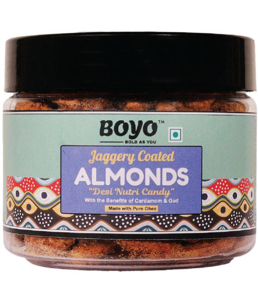     			BOYO Jaggery Coated Almond 225 gm- Best for Snacking, Crunchy Badam with Gud