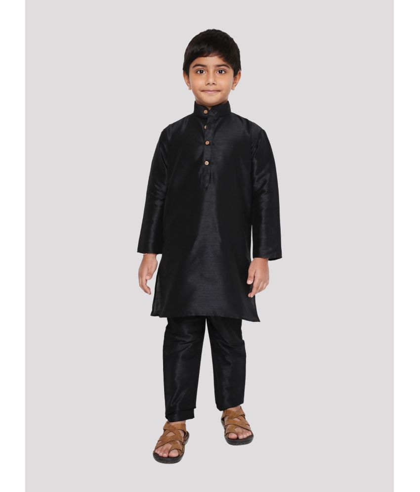     			Maharaja Pack of 1 Boys Silk Kurta Sets ( Black )