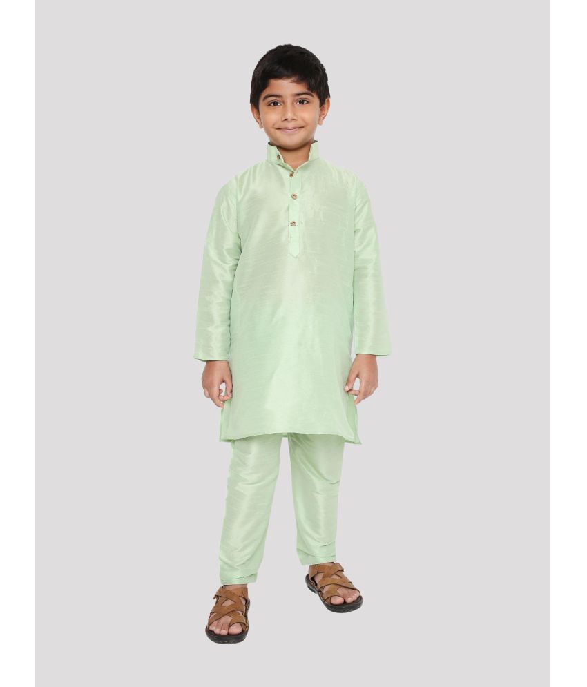     			Maharaja - Green Silk Boys Kurta With Pyjama ( Pack of 2 )