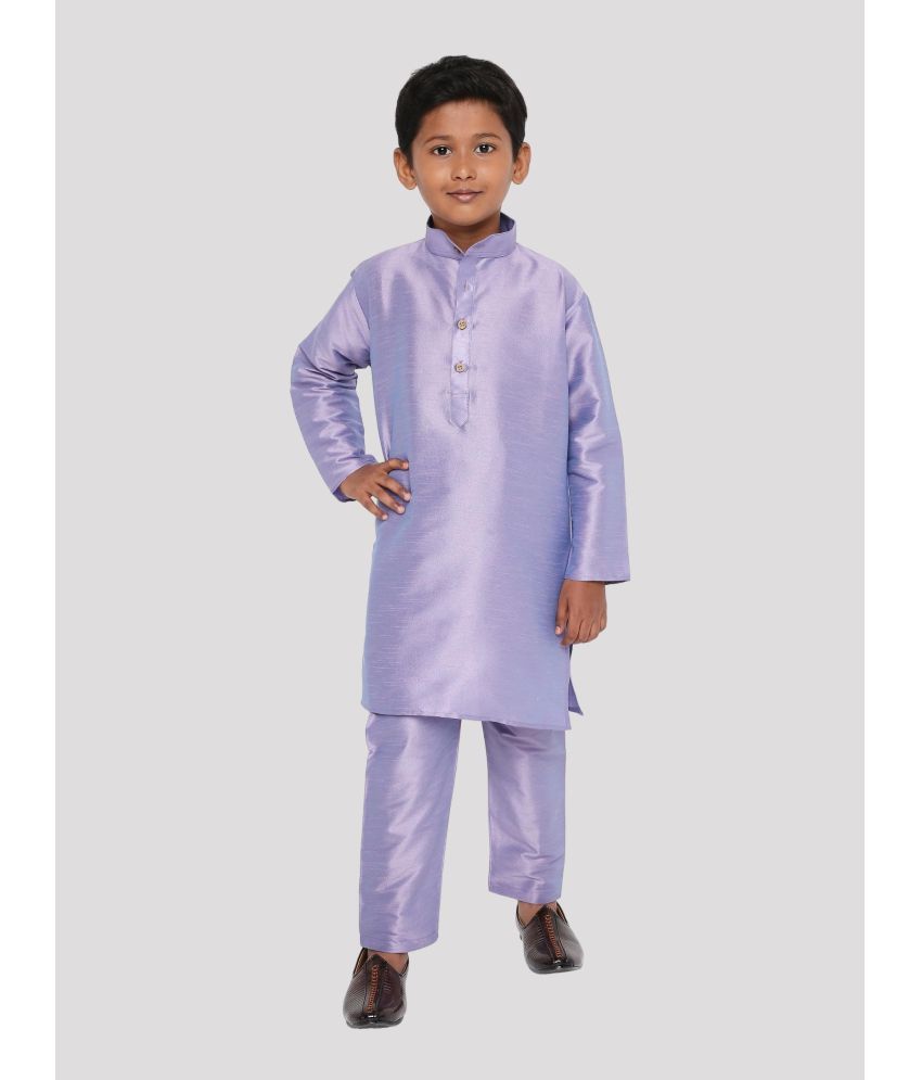     			Maharaja - Purple Silk Boys Kurta With Pyjama ( Pack of 1 )