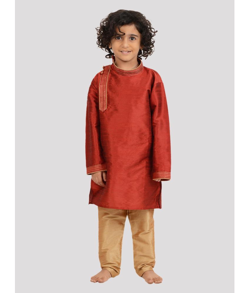     			Maharaja Pack of 1 Boys Silk Kurta Sets ( Red )