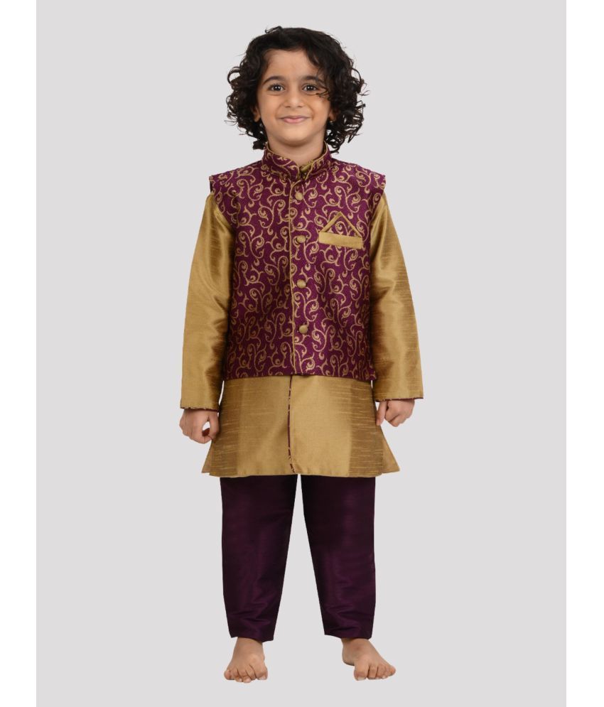     			Maharaja - Red Silk Boys Kurta With Pyjama ( Pack of 1 )