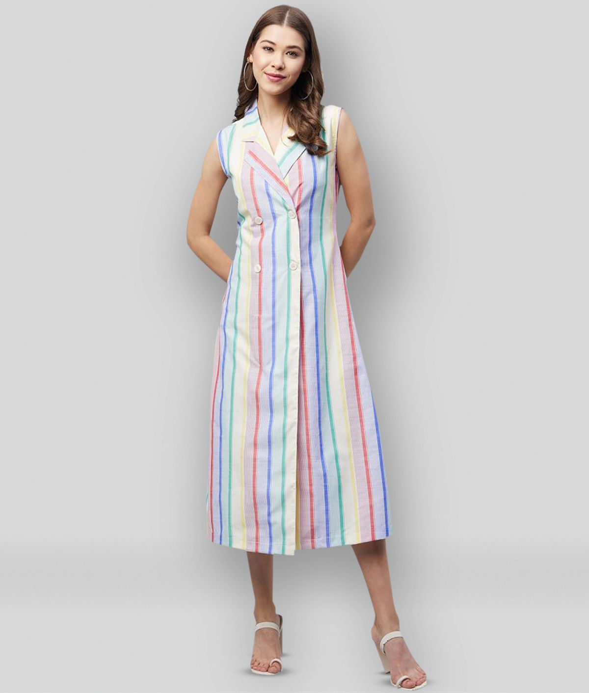     			StyleStone - Multicolor Cotton Women's Fit & Flare Dress ( Pack of 1 )
