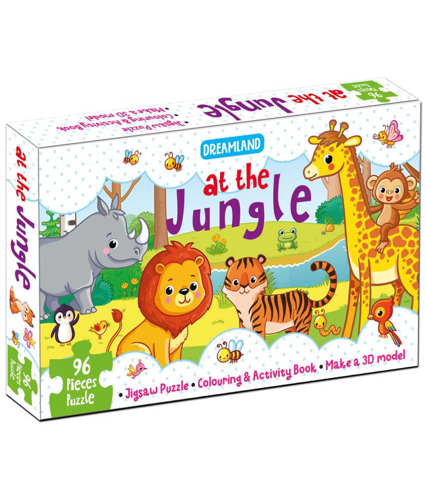     			At the Jungle Jigsaw Puzzle for Kids - 96 Pcs | With Colouring & Activity Book and 3D Model