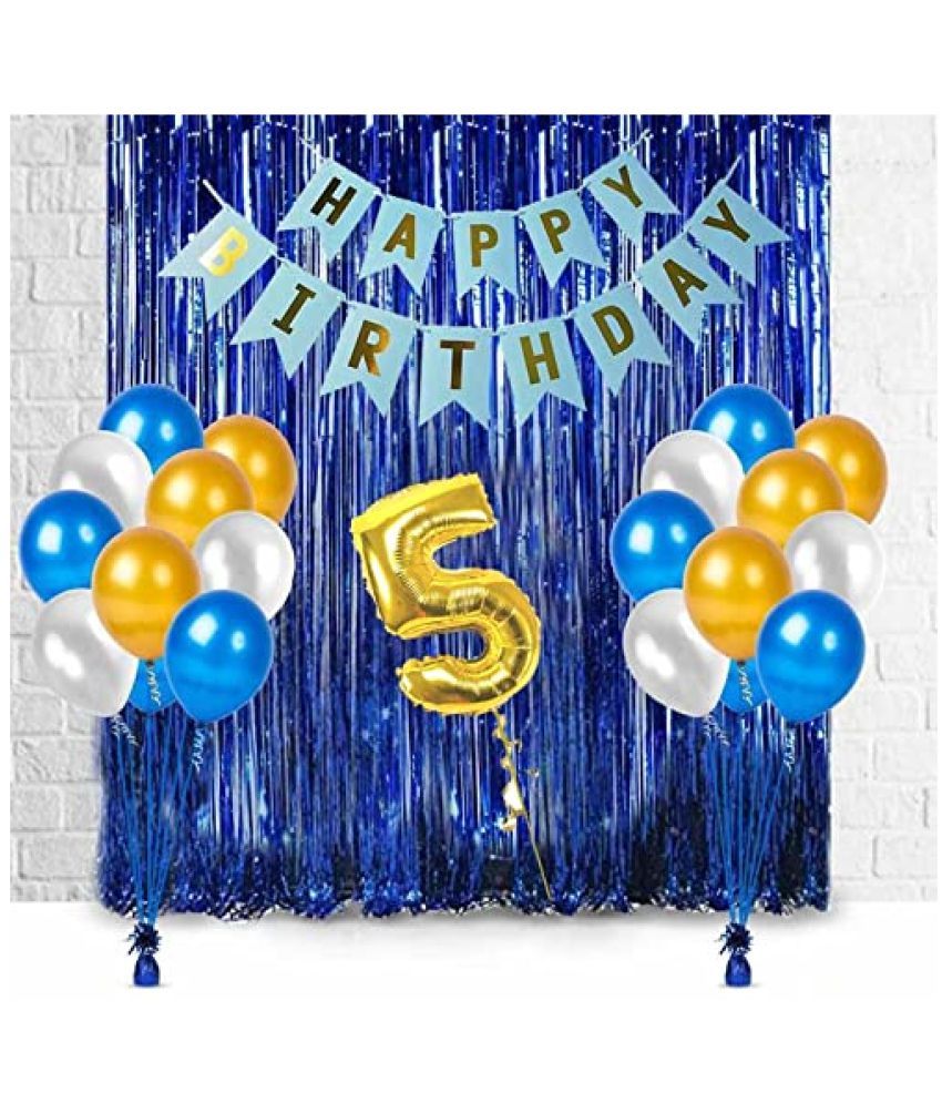 Blooms Mall Blue Happy Birthday Decoration Combo 29Pcs Set (1
