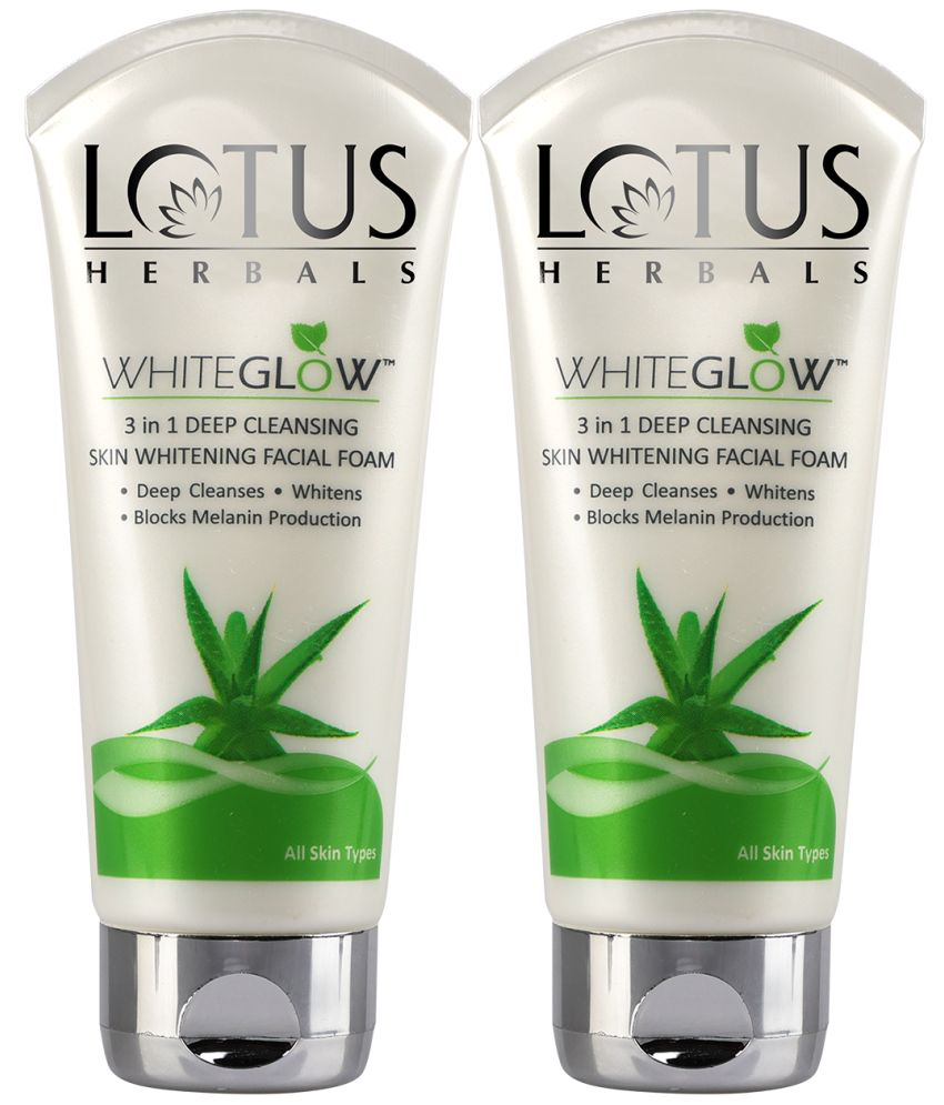     			Lotus Herbals Whiteglow 3 In 1 Deep Cleaning Skin Whitening Facial Foam, 50g (Pack of 2)