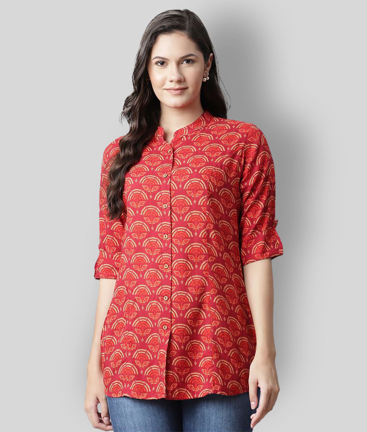     			Divena - Red Rayon Women's Tunic ( Pack of 1 )