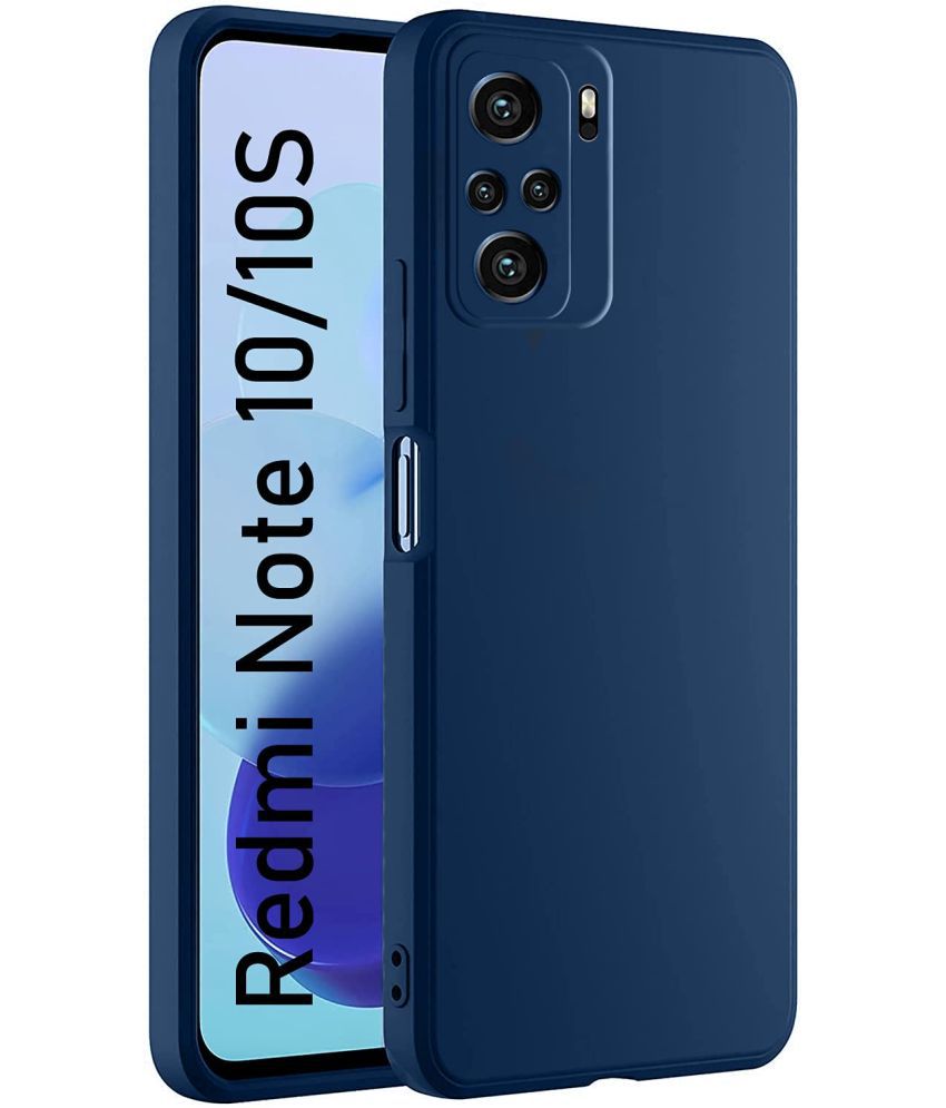     			Doyen Creations - Blue Silicon Soft cases Compatible For Xiaomi Redmi Note 10S ( Pack of 1 )